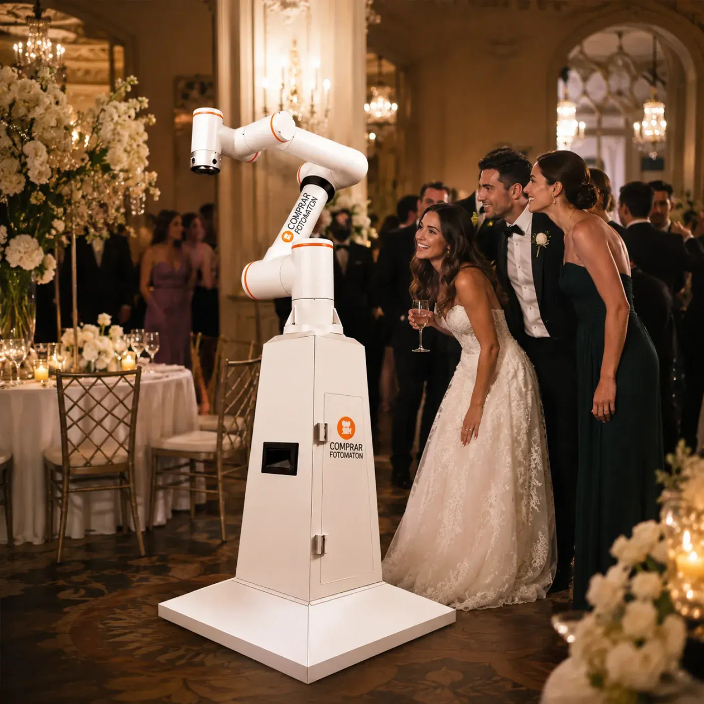 Robot fotomatón Glambot grabando en vídeo slow motion en un evento premium