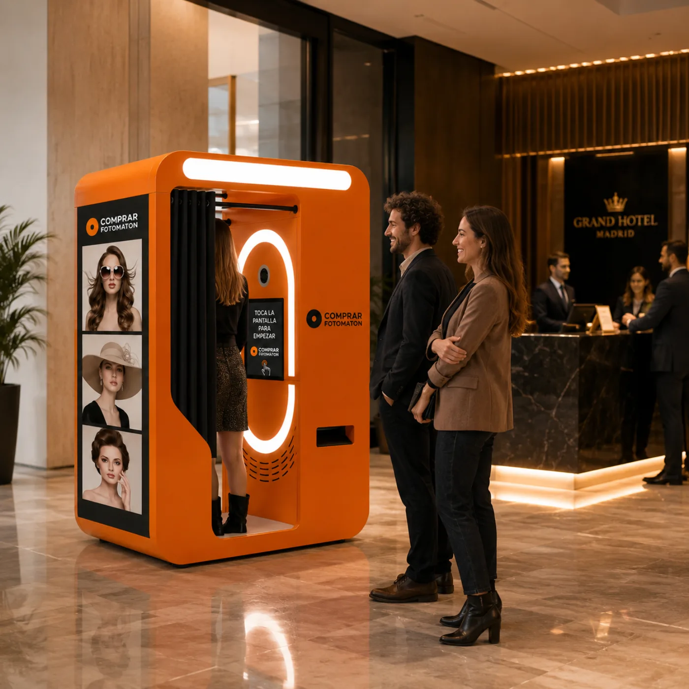 Fotomatón vending vintage de madera para hoteles y bodas